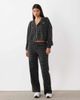Kaiia Kaiia jersey fleece oversized zip up fleece hoodie in navy stripes - part of a set-Multi - 2