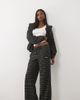 Kaiia Kaiia jersey fleece wide leg drawstring pants in navy stripes - part of a set-Multi - 1