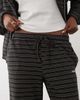 Kaiia Kaiia jersey fleece wide leg drawstring pants in navy stripes - part of a set-Multi - 4