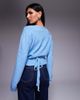 Kaiia Kaiia knit wrap cardigan in blue - 3