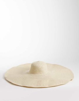 Kaiia Kaiia oversized wide brim hat in beige-Neutral