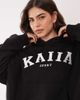 Kaiia Kaiia Plus cotton blend sport embroidered logo oversized hoodie in black - part of a set - 1