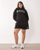 Kaiia Kaiia Plus cotton blend sport embroidered logo oversized hoodie in black - part of a set - 2