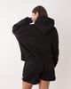 Kaiia Kaiia Plus cotton blend sport embroidered logo oversized hoodie in black - part of a set - 4