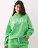 Kaiia Kaiia sport cotton rich embroidered logo oversized hoodie in bright green - part of a set - 1
