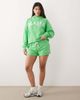 Kaiia Kaiia sport cotton rich embroidered logo oversized hoodie in bright green - part of a set - 2