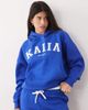 Kaiia Kaiia Sport cotton rich embroidered logo oversized hoodie in cobalt - part of a set-Blue - 1