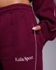 Kaiia Kaiia sport cotton rich side stripe wide leg sweatpants in burgundy and baby pink - part of a set-Red - 3