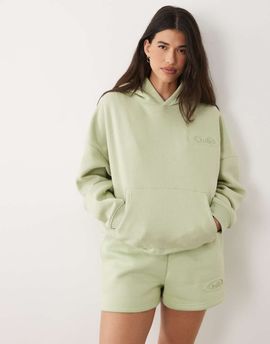 Kaiia Kaiia Sport embossed logo oversized hoodie in green - part of a set-Multi