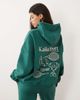 Kaiia Kaiia sport tennis icons graphic oversized hoodie in dark green and pink - part of a set-Multi - 4