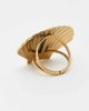 Kaiia Kaiia stainless steel large shell adjustable ring in gold - 2