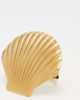 Kaiia Kaiia stainless steel large shell adjustable ring in gold - 3