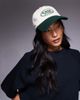 Kaiia Kaiia Studio cotton embroidered logo cap in cream and green-Multi - 1
