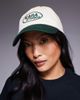 Kaiia Kaiia Studio cotton embroidered logo cap in cream and green-Multi - 2