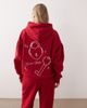 Kaiia Kaiia Studio cotton rich embroidered lock and key back graphic oversized hoodie in red and pink - part of a set-Multi - 1