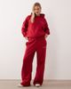 Kaiia Kaiia Studio cotton rich embroidered lock and key back graphic oversized hoodie in red and pink - part of a set-Multi - 4
