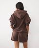 Kaiia Kaiia Studio cotton rich embroidered logo sweat shorts in brown & yellow - part of a set - 4