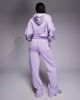 Kaiia Kaiia Studio embroidered logo wide leg pocket detail sweatpants in lilac - part of a set-Purple - 4