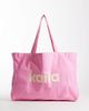 Kaiia Kaiia Studio printed logo canvas tote bag in pink and yellow - 1
