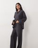 Kaiia Kaiia super soft fleece wide leg lounge pants in navy and black stripes - part of a set-Multi - 1