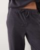 Kaiia Kaiia super soft fleece wide leg lounge pants in navy and black stripes - part of a set-Multi - 2