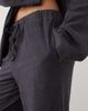 Kaiia Kaiia super soft fleece wide leg lounge pants in navy and black stripes - part of a set-Multi - 4