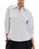 Kallmeyer Kallmeyer Colette 3/4-Sleeve Button Down Shirt Navy Stripe - 1