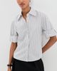 Kallmeyer Kallmeyer Colette 3/4-Sleeve Button Down Shirt Navy Stripe - 2