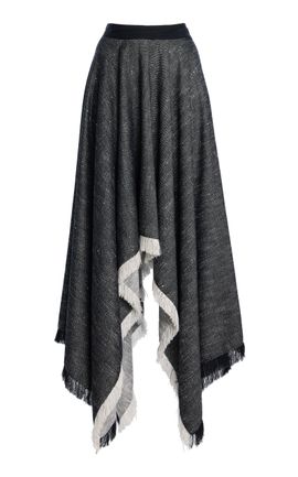 KALLMEYER KALLMEYER Felicity CottonBlend Cascade Maxi Skirt Black/white M