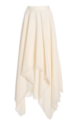 KALLMEYER KALLMEYER Felicity CottonBlend Cascade Maxi Skirt Ivory L