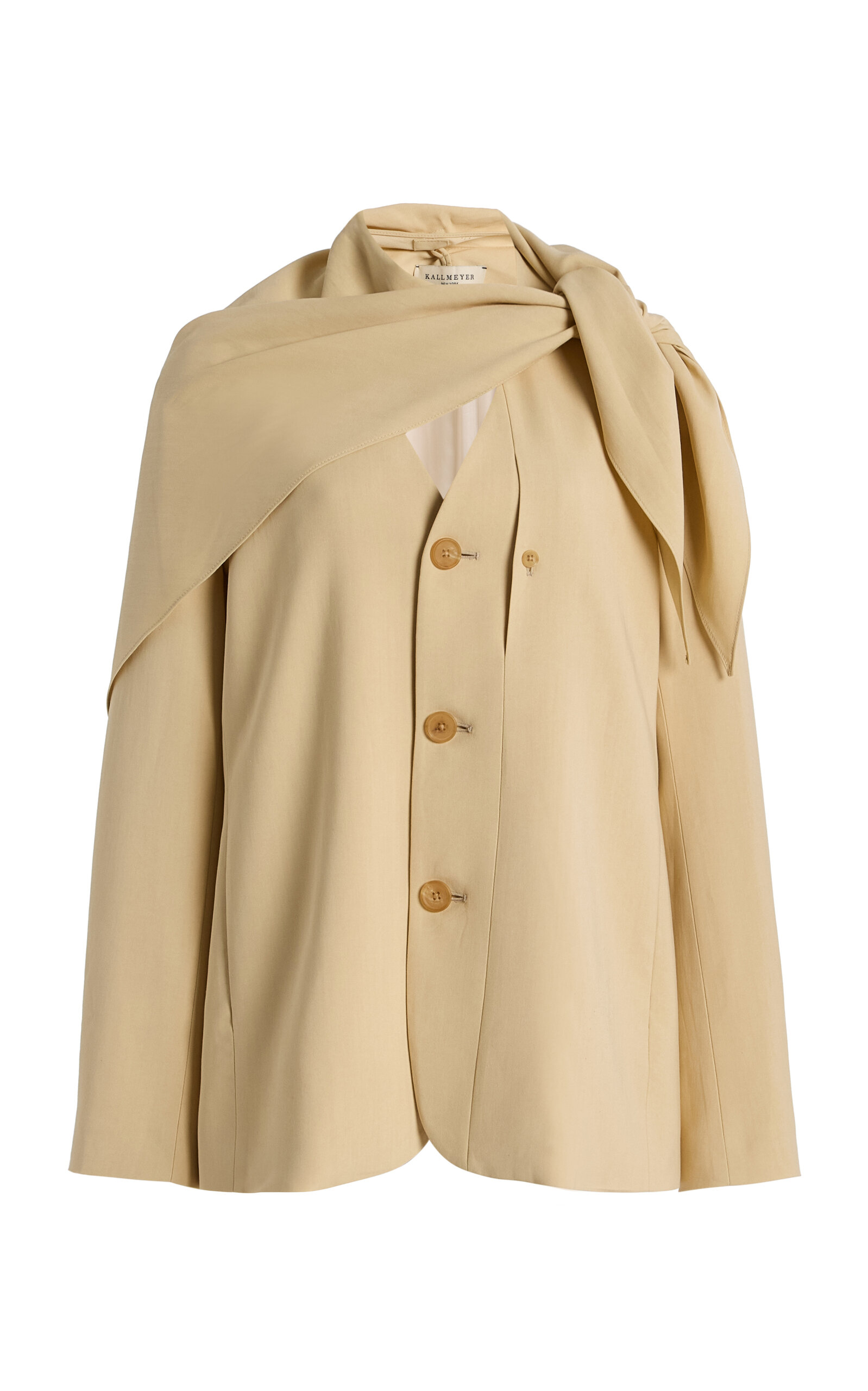 KALLMEYER KALLMEYER Jamie ScarfDetail Button Blazer Neutral