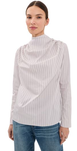 Kallmeyer Kallmeyer Penelope Draped Blouse Dove Stripe