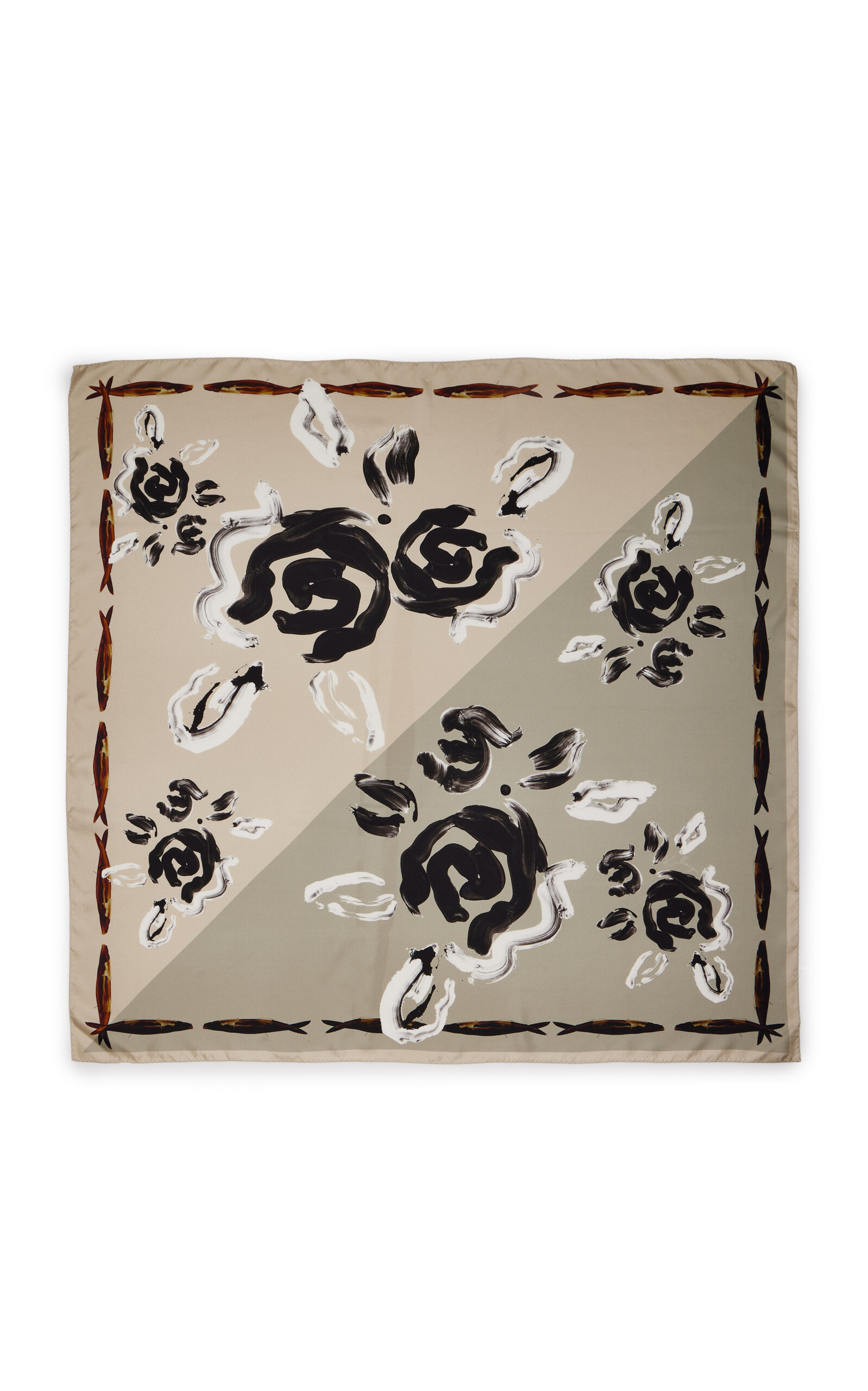KALLMEYER KALLMEYER Rose Oversized Silk Scarf Print OS