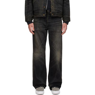 Kamiya Kamiya Black Distressed Straight Jeans