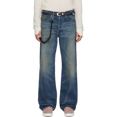 Kamiya Kamiya Blue Distressed Straight Jeans