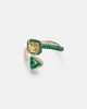 Kamyen Kamyen 18kt gold ring with diamonds and emeralds - 1