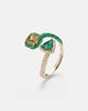 Kamyen Kamyen 18kt gold ring with diamonds and emeralds - 4