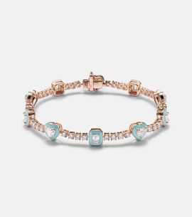 Kamyen Kamyen 18kt rose gold and enamel bracelet with diamonds