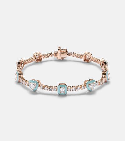 Kamyen Kamyen 18kt rose gold and enamel bracelet with diamonds