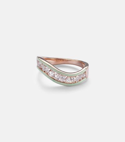 Kamyen Kamyen 18kt rose gold and enamel ring with diamonds