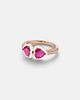 Kamyen Kamyen 18kt rose gold ring with rubies and diamonds - 1