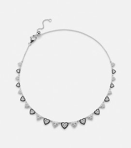 Kamyen Kamyen 18kt white gold (750/1000) and enamel choker with diamonds