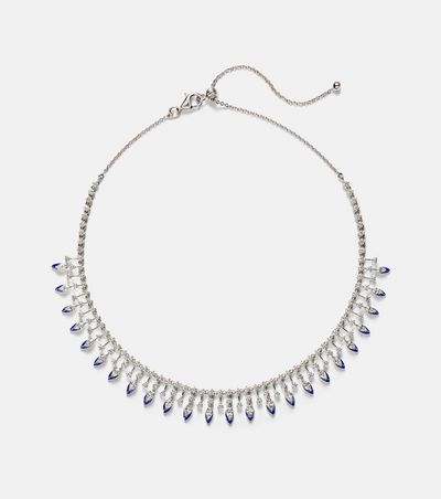 Kamyen Kamyen 18kt white gold and enamel choker with diamonds
