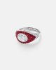 Kamyen Kamyen 18kt white gold pinky ring with diamonds and rubies - 1