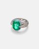 Kamyen Kamyen 18kt white gold ring with emeralds and diamonds - 1