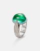 Kamyen Kamyen 18kt white gold ring with emeralds and diamonds - 4