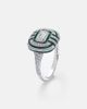 Kamyen Kamyen Art Deco 18kt white gold and enamel ring with diamonds - 4