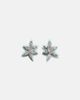 Kamyen Kamyen Asymmetric floral 18kt white gold earrings with enamel and diamonds - 1