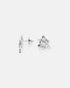 Kamyen Kamyen Asymmetric floral 18kt white gold earrings with enamel and diamonds - 4