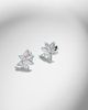 Kamyen Kamyen Asymmetric floral 18kt white gold earrings with enamel and diamonds - 5